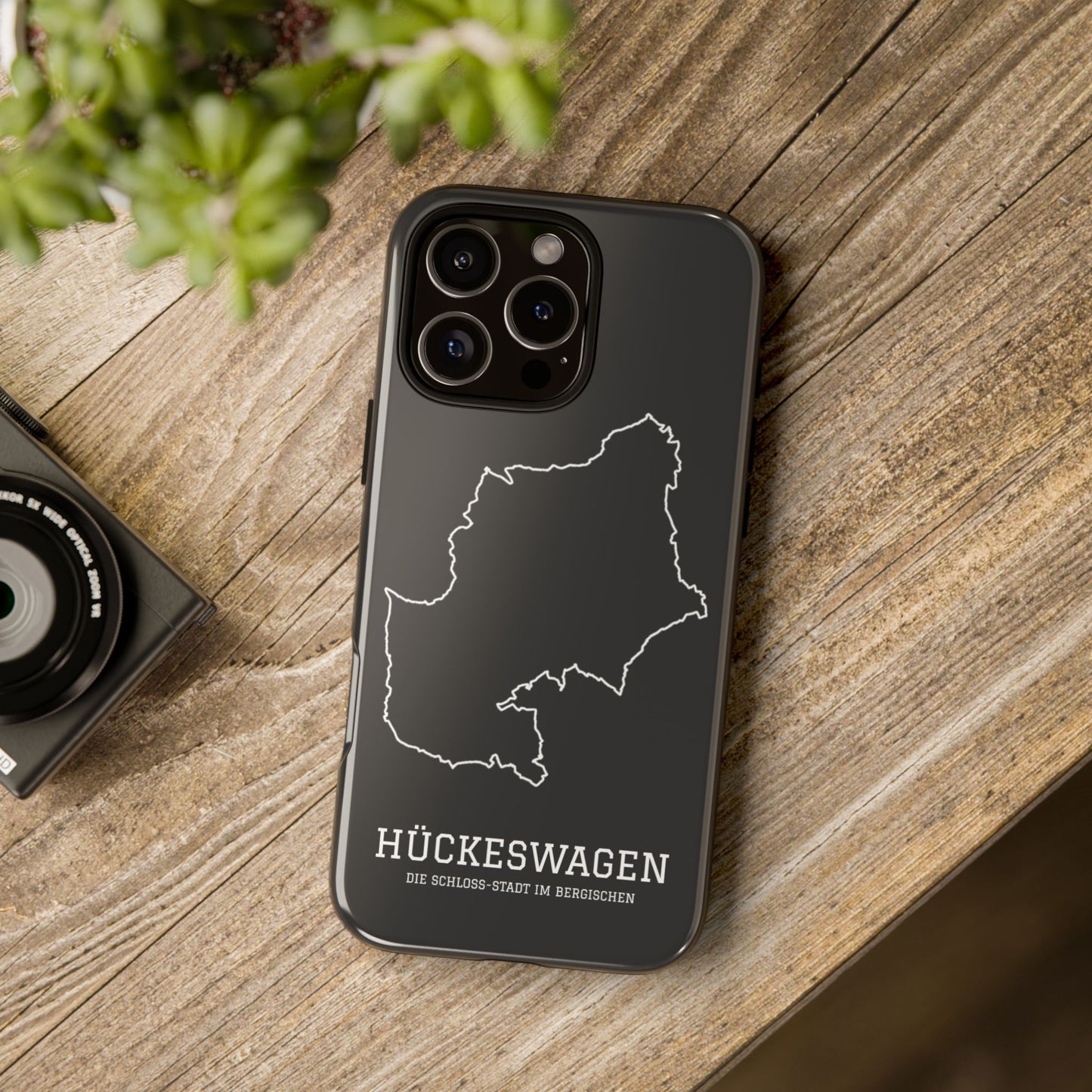 Hückeswagen Stadtumriss Robuste Handyhülle Schwarz