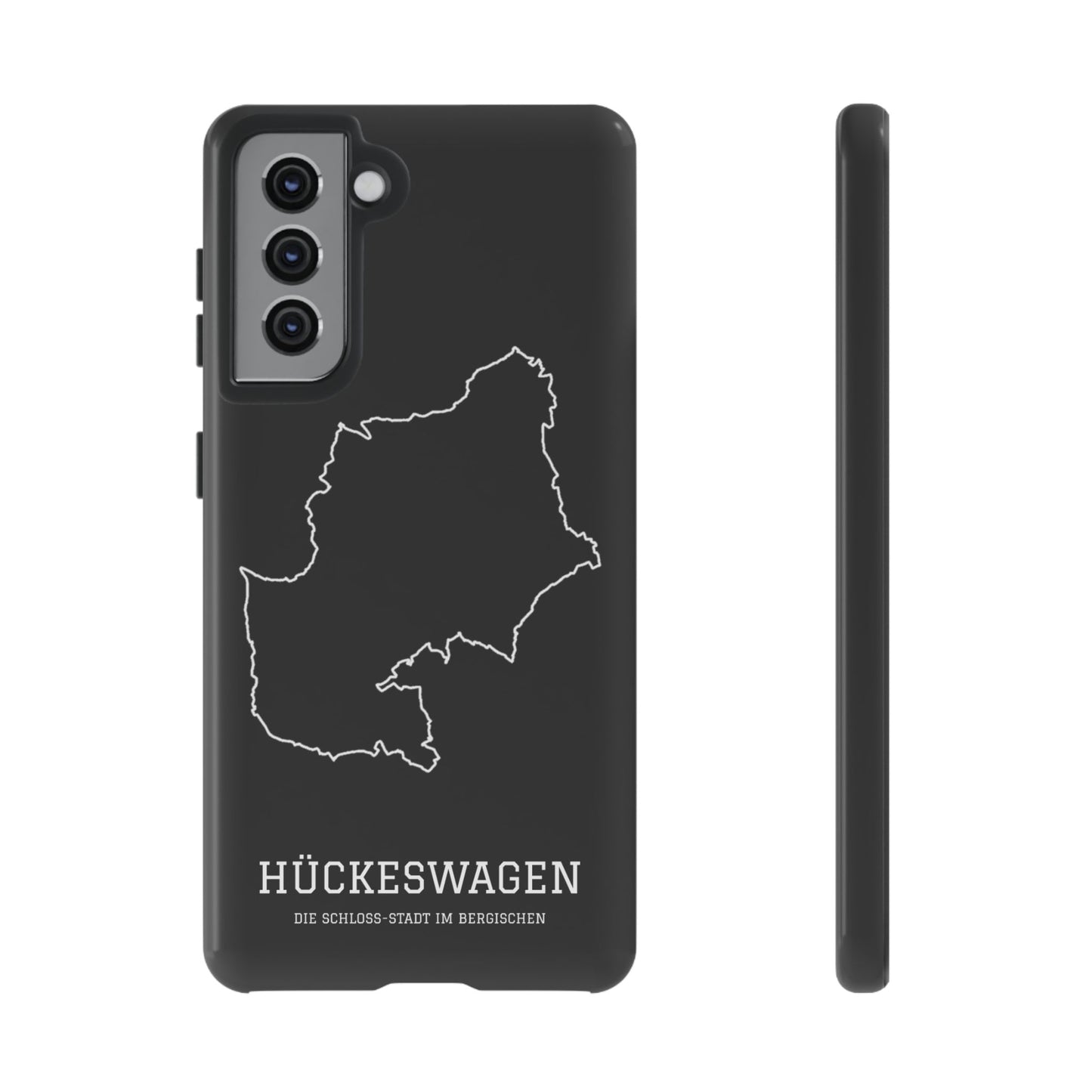 Hückeswagen Stadtumriss Robuste Handyhülle Schwarz