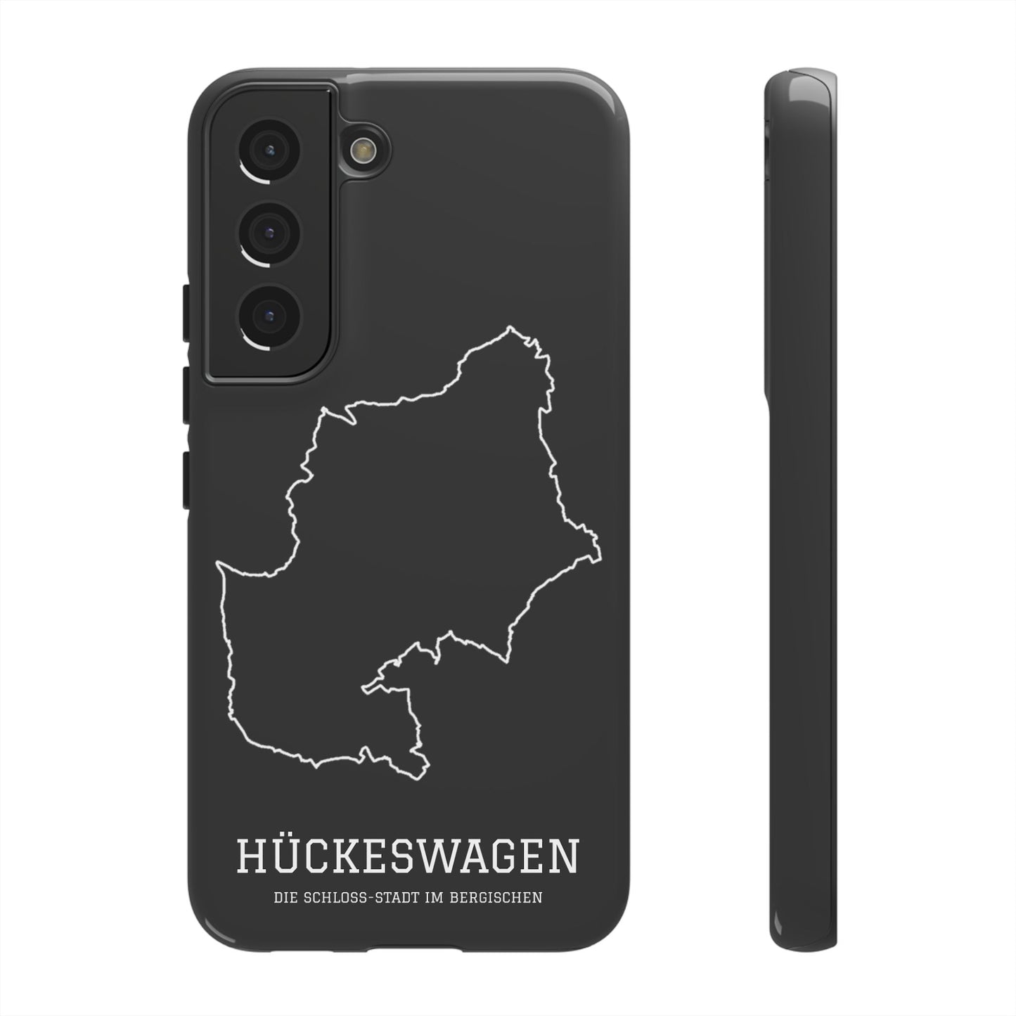Hückeswagen Stadtumriss Robuste Handyhülle Schwarz