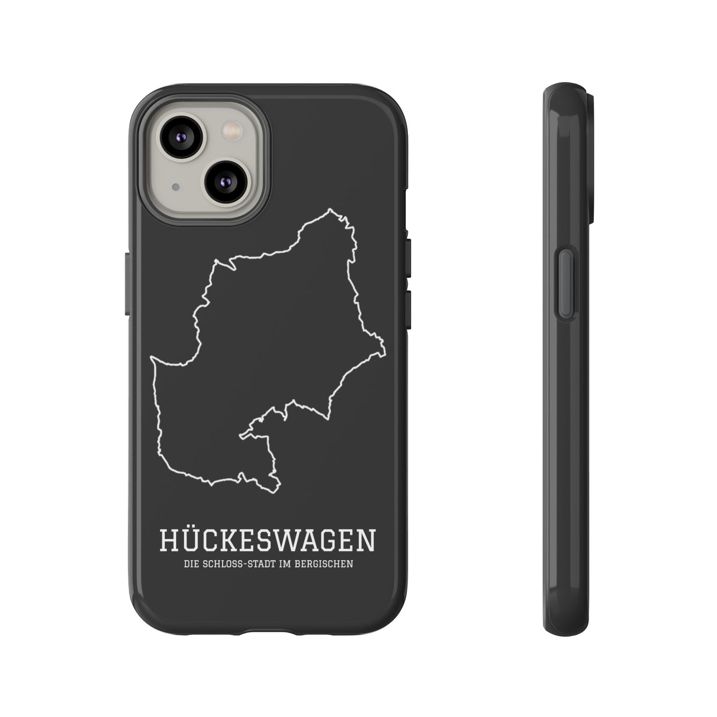 Hückeswagen Stadtumriss Robuste Handyhülle Schwarz