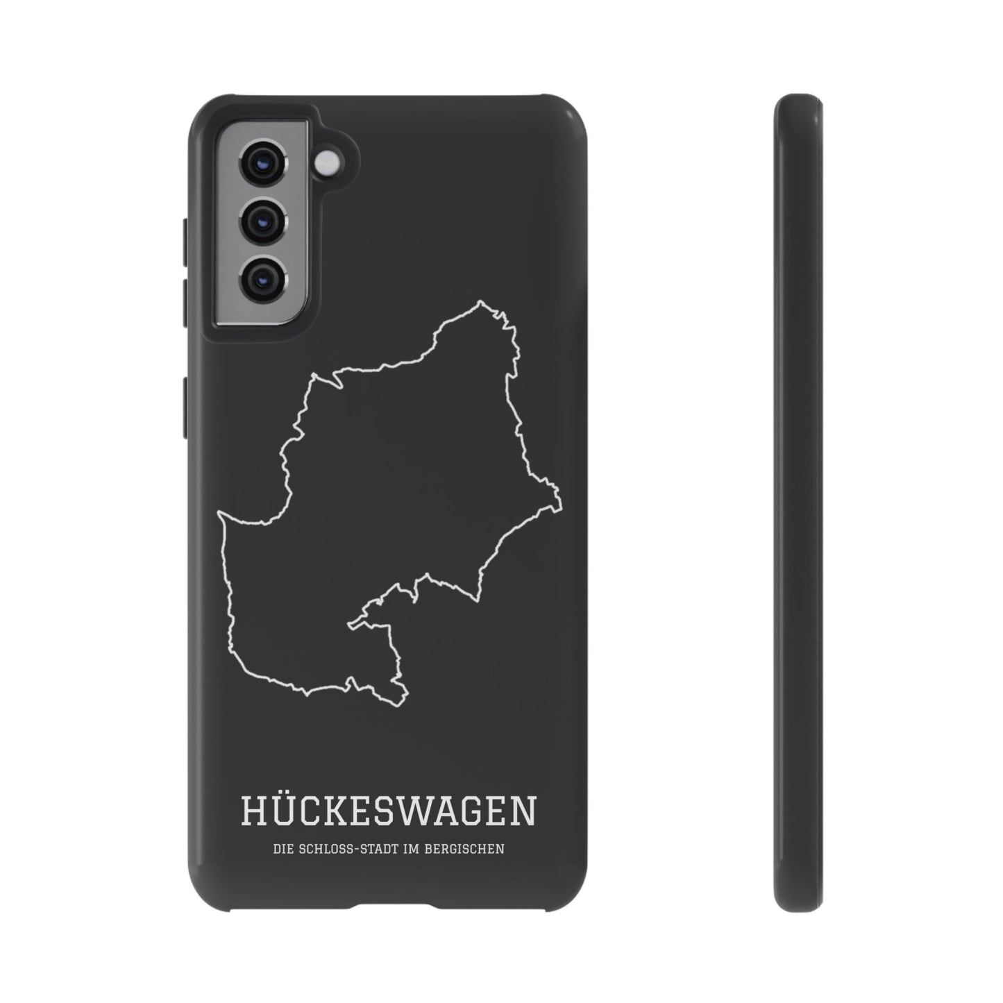 Hückeswagen Stadtumriss Robuste Handyhülle Schwarz