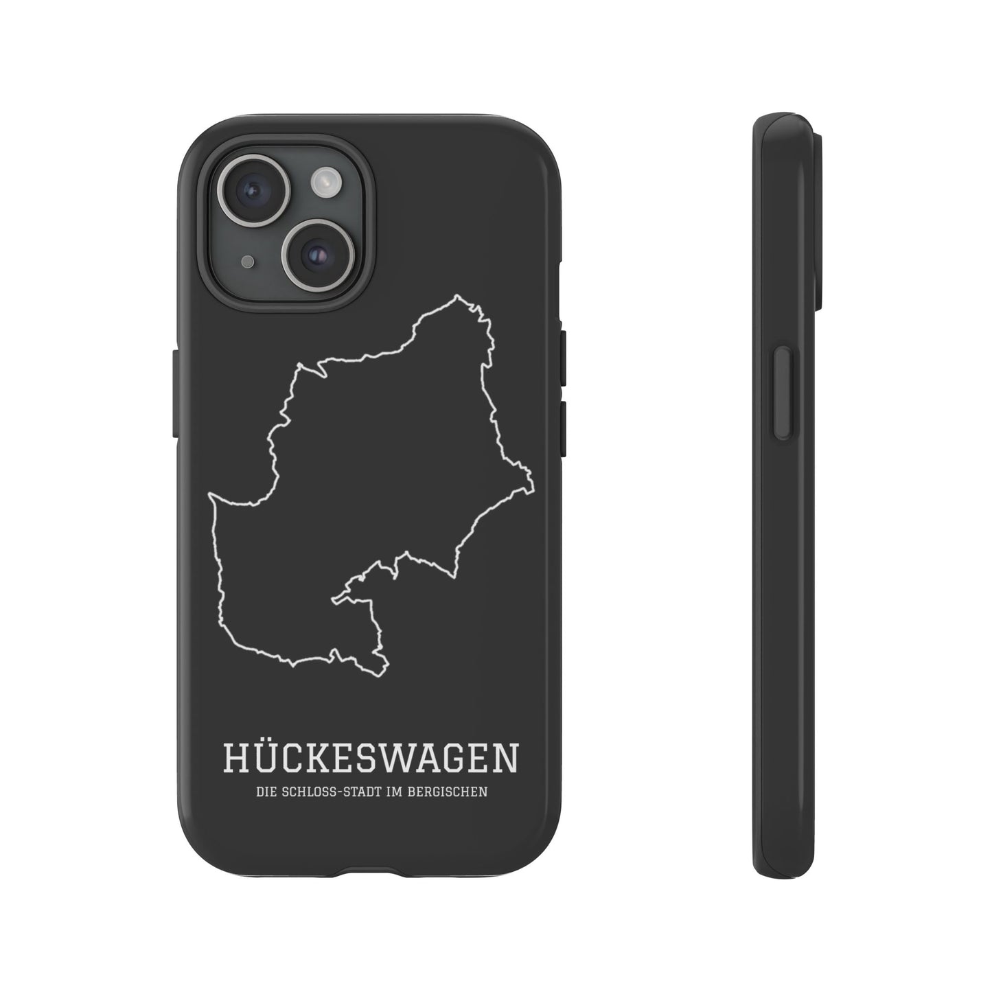 Hückeswagen Stadtumriss Robuste Handyhülle Schwarz