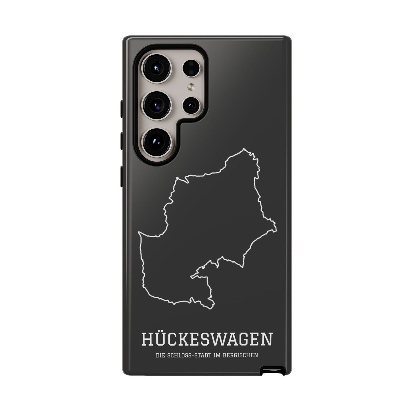 Hückeswagen Stadtumriss Robuste Handyhülle Schwarz