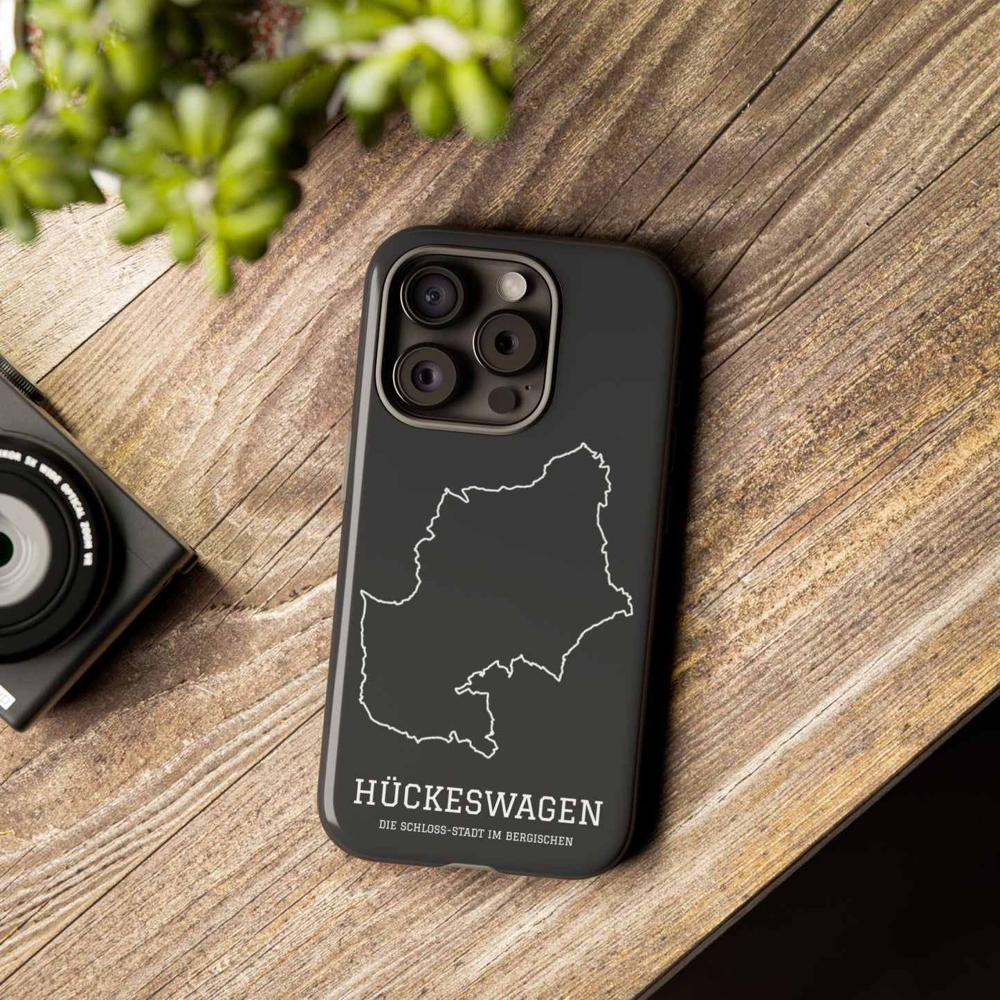 Hückeswagen Stadtumriss Robuste Handyhülle Schwarz