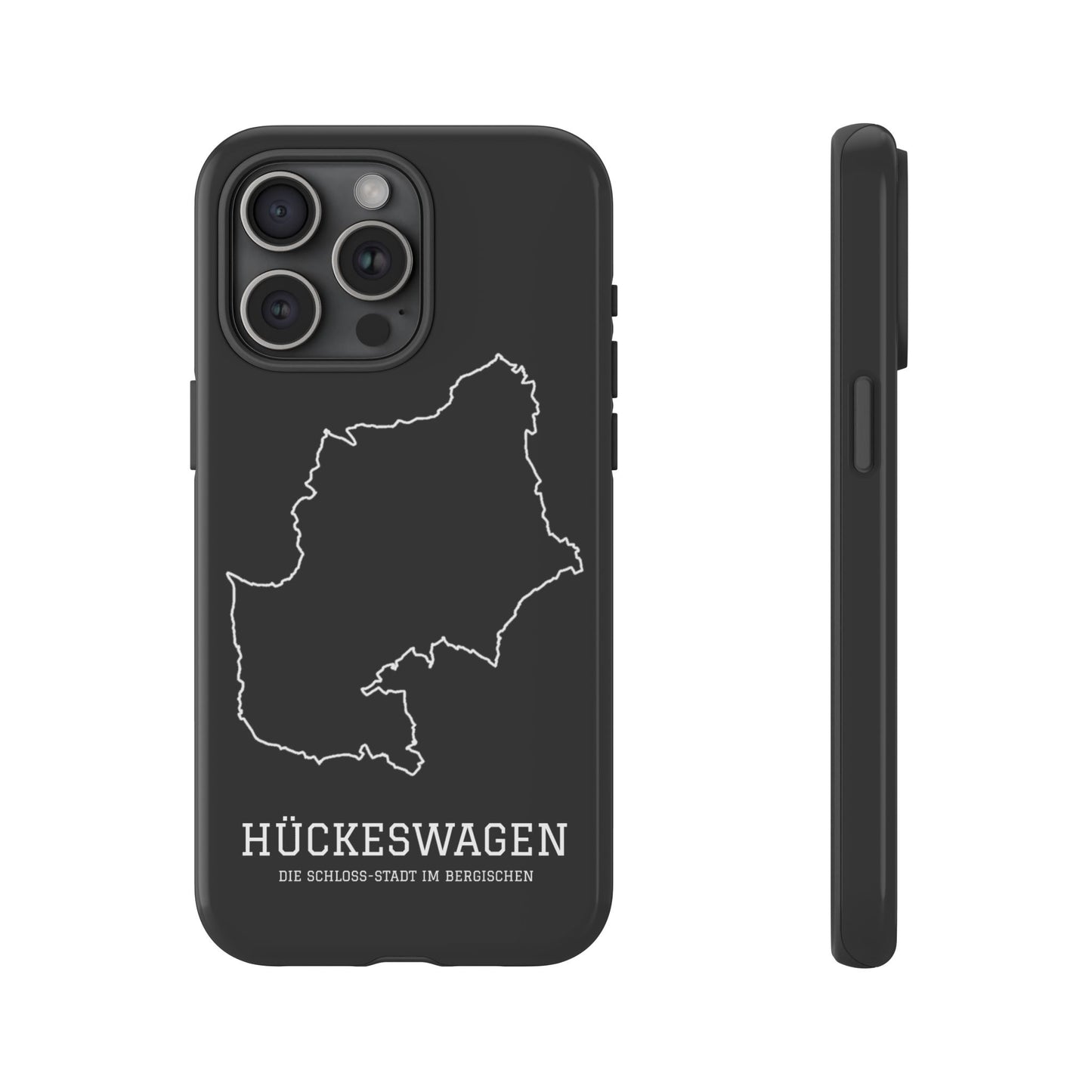 Hückeswagen Stadtumriss Robuste Handyhülle Schwarz