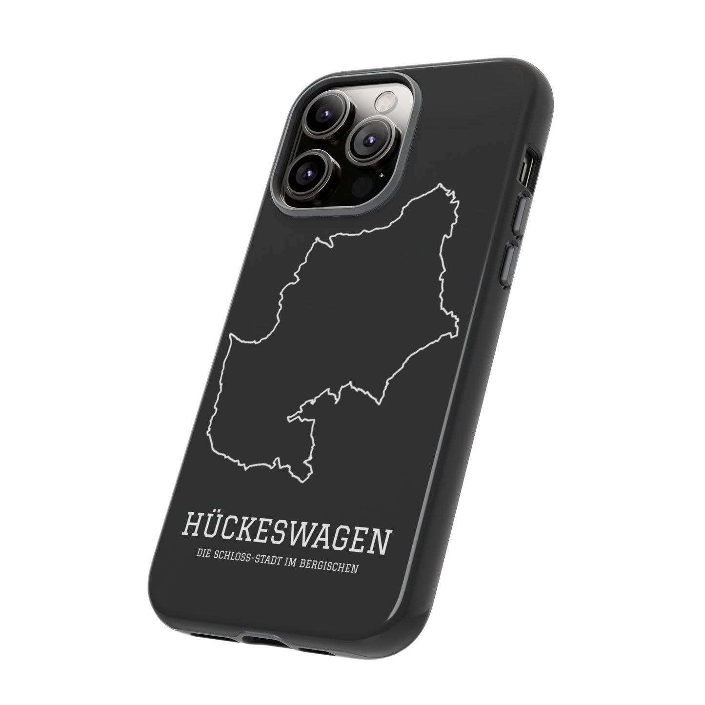 Hückeswagen Stadtumriss Robuste Handyhülle Schwarz