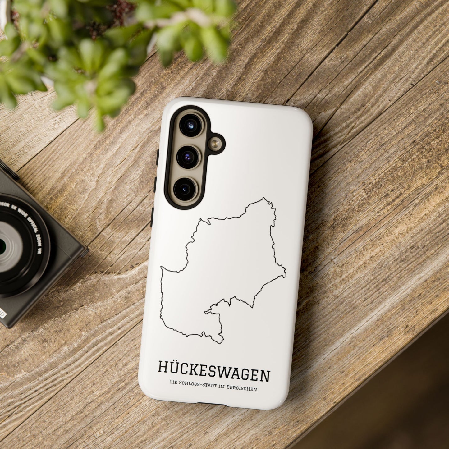 Hückeswagen Stadtumriss Robuste Handyhülle Weiß