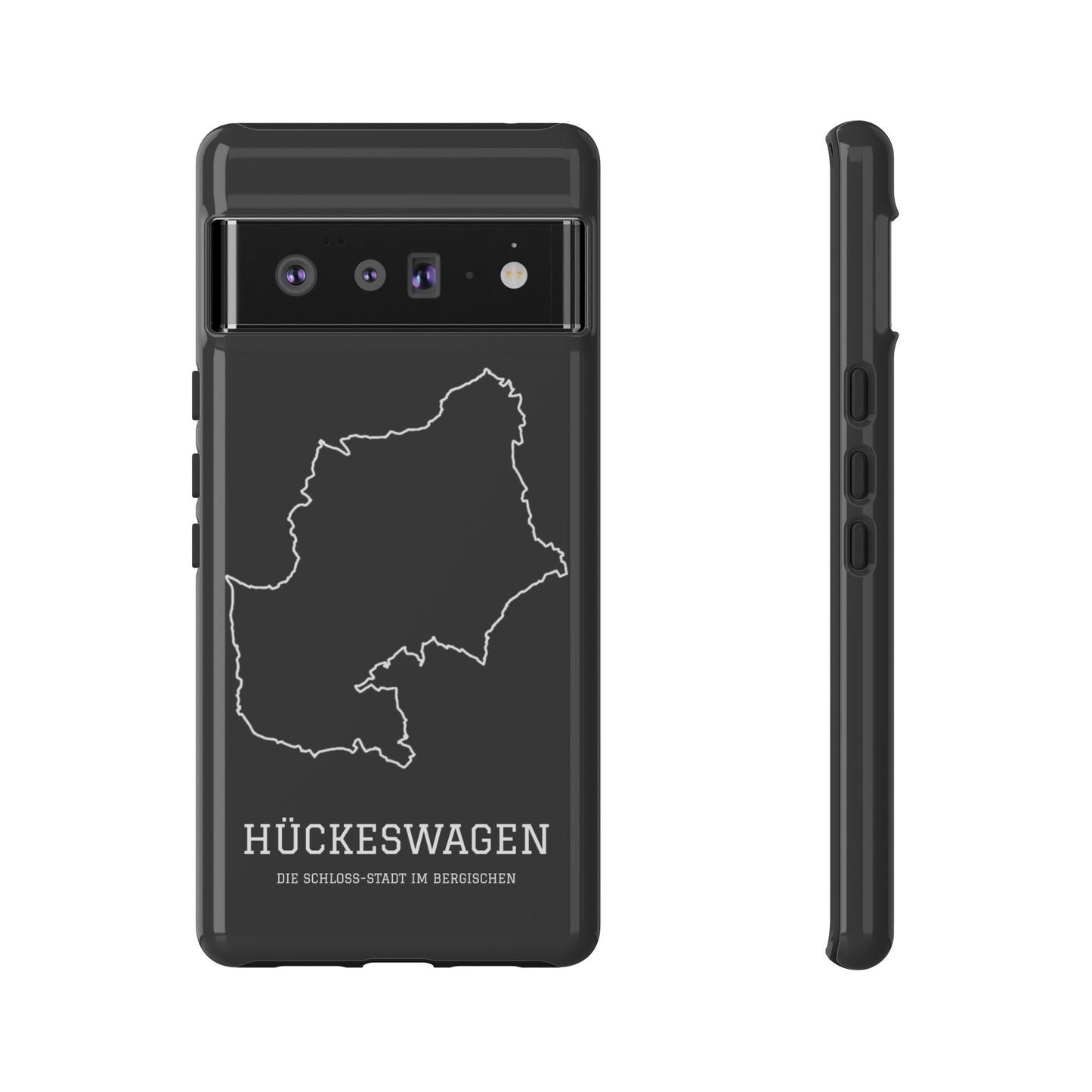Hückeswagen Stadtumriss Robuste Handyhülle Schwarz
