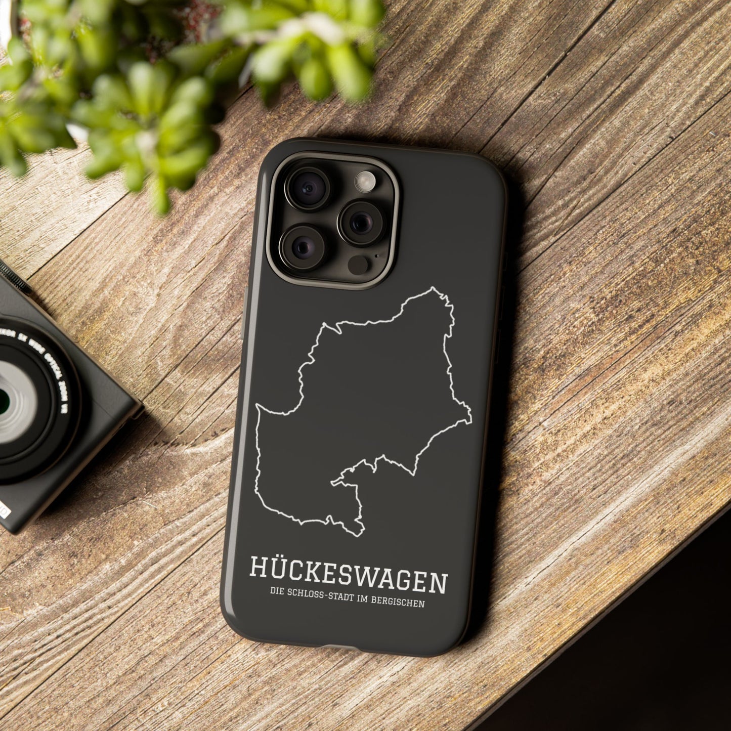 Hückeswagen Stadtumriss Robuste Handyhülle Schwarz