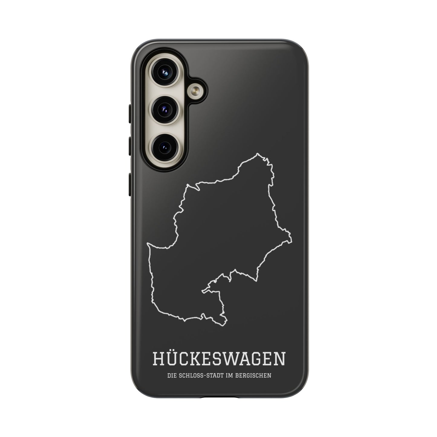 Hückeswagen Stadtumriss Robuste Handyhülle Schwarz