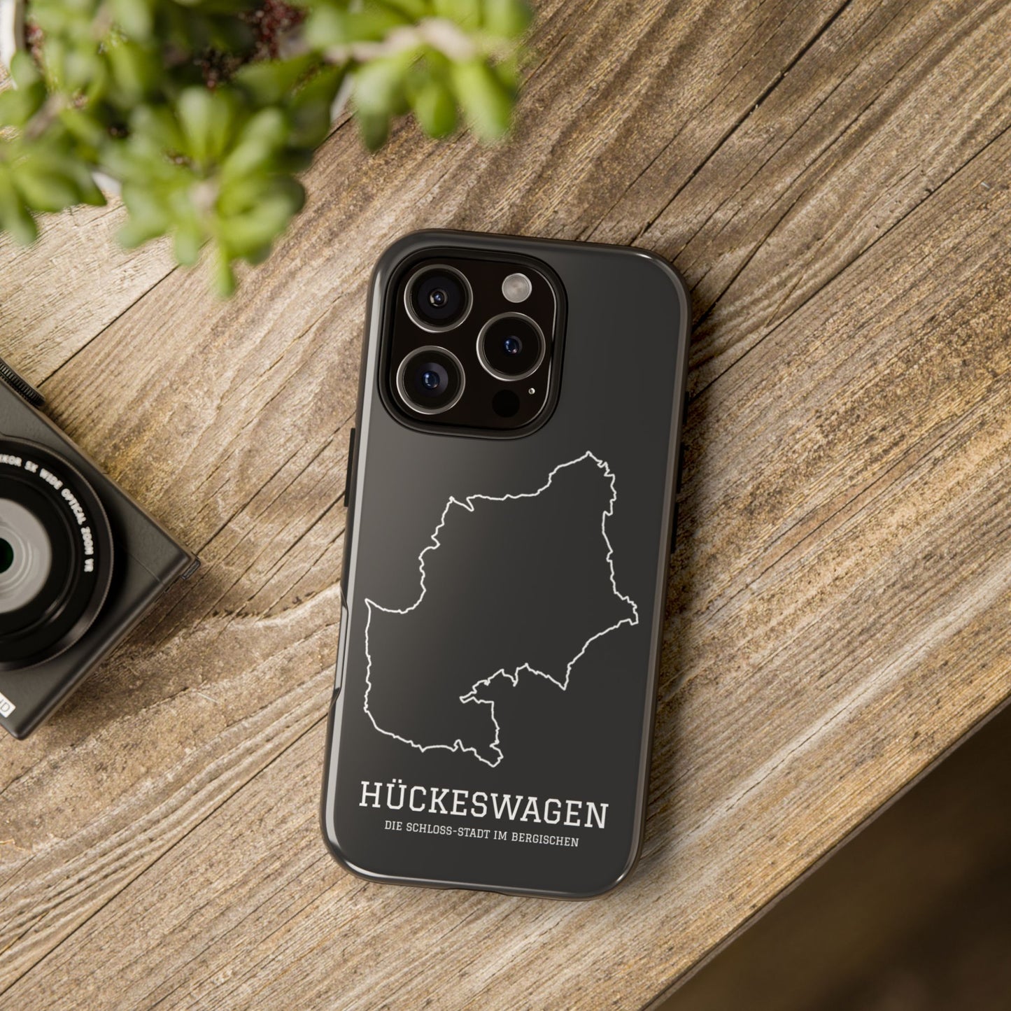 Hückeswagen Stadtumriss Robuste Handyhülle Schwarz