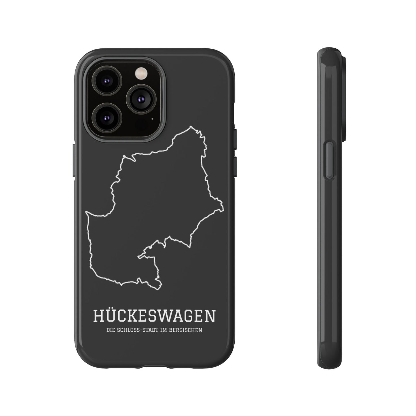 Hückeswagen Stadtumriss Robuste Handyhülle Schwarz