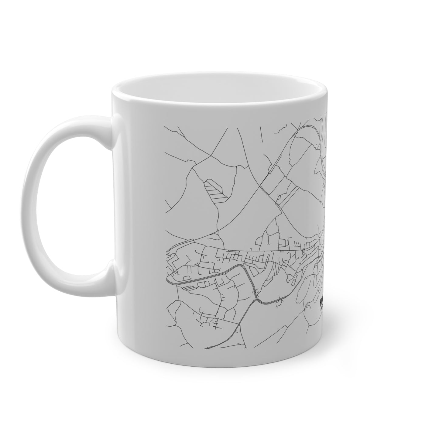 Hückeswagen Straßennetz Tasse Weiß