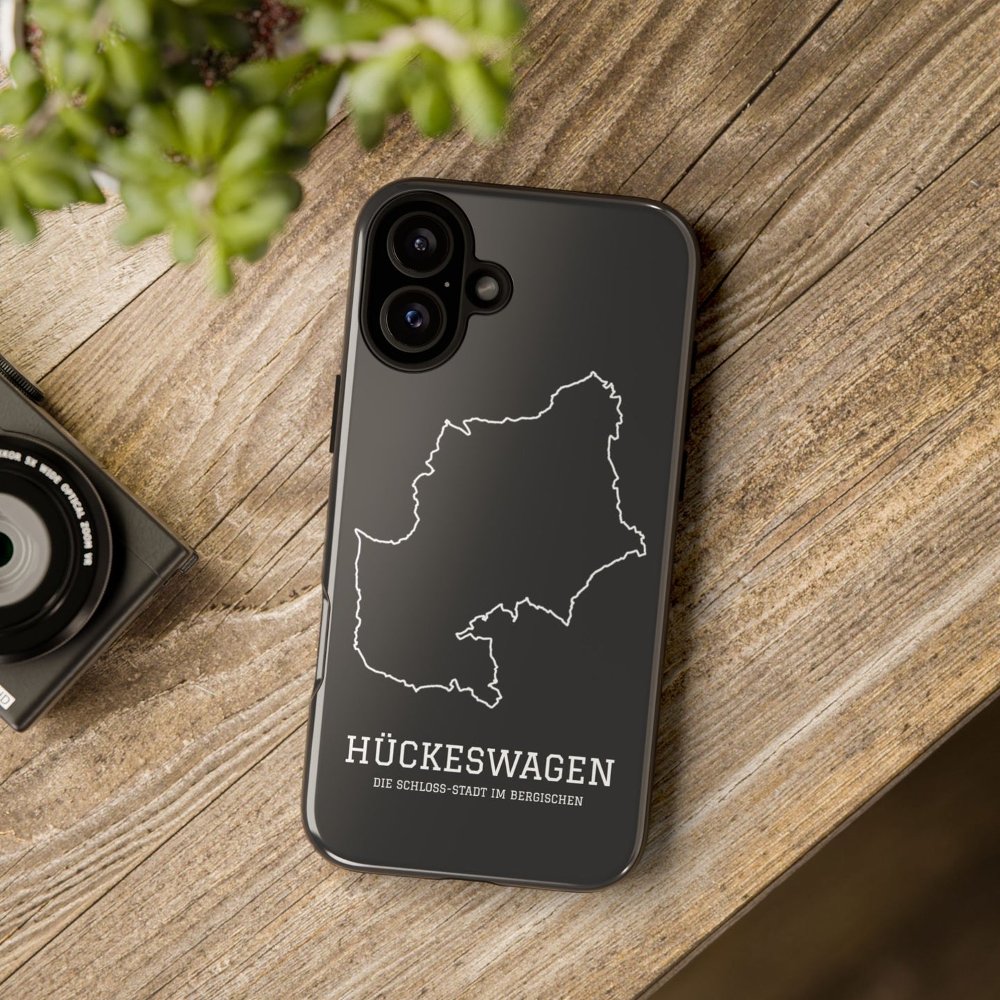 Hückeswagen Stadtumriss Robuste Handyhülle Schwarz