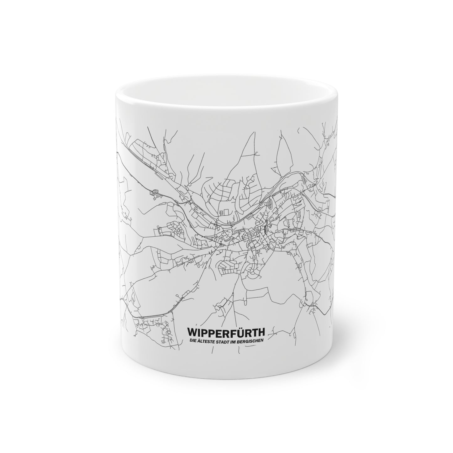 Wipperfürth Straßennetz Tasse Weiß