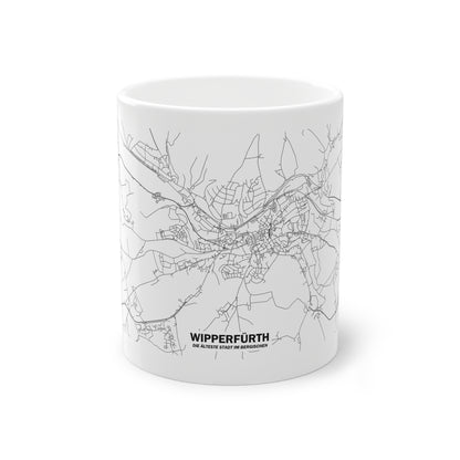 Wipperfürth Straßennetz Tasse Weiß