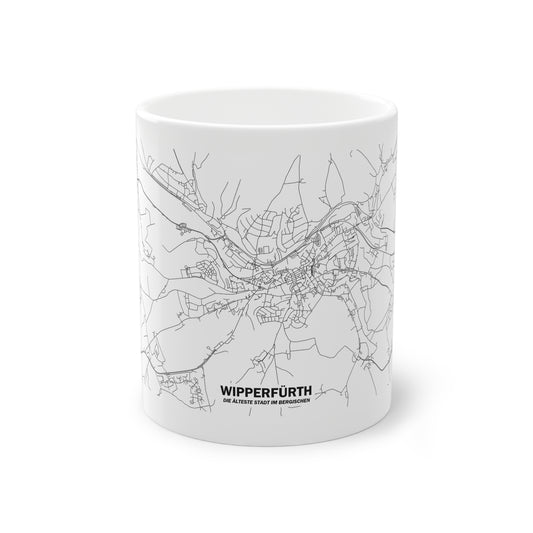 Wipperfürth Straßennetz Tasse Weiß