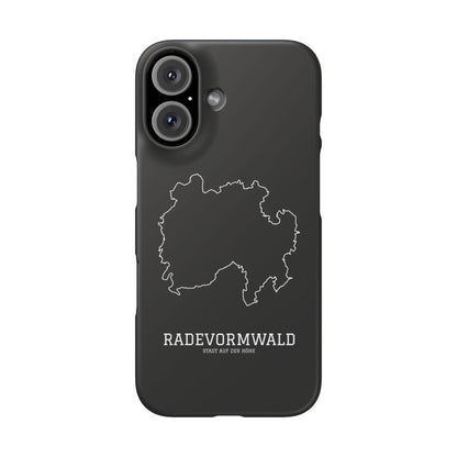 Robuste Premium Handyhülle Stadtumriss Radevormwald Schwarz