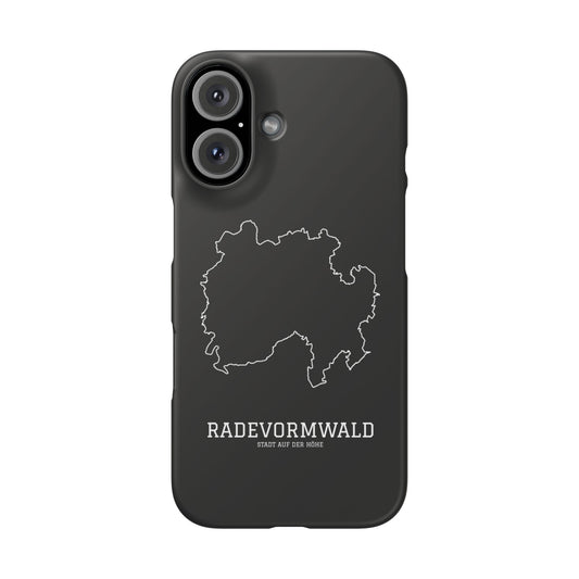 Robuste Premium Handyhülle Stadtumriss Radevormwald Schwarz
