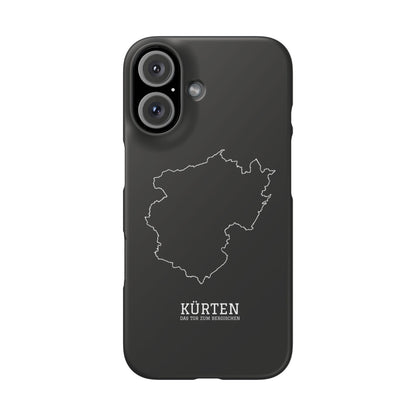 Robuste Premium Handyhülle Stadtumriss Kürten Schwarz
