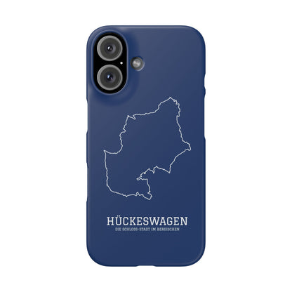 Robuste Premium Handyhülle Stadtumriss Hückeswagen Blau