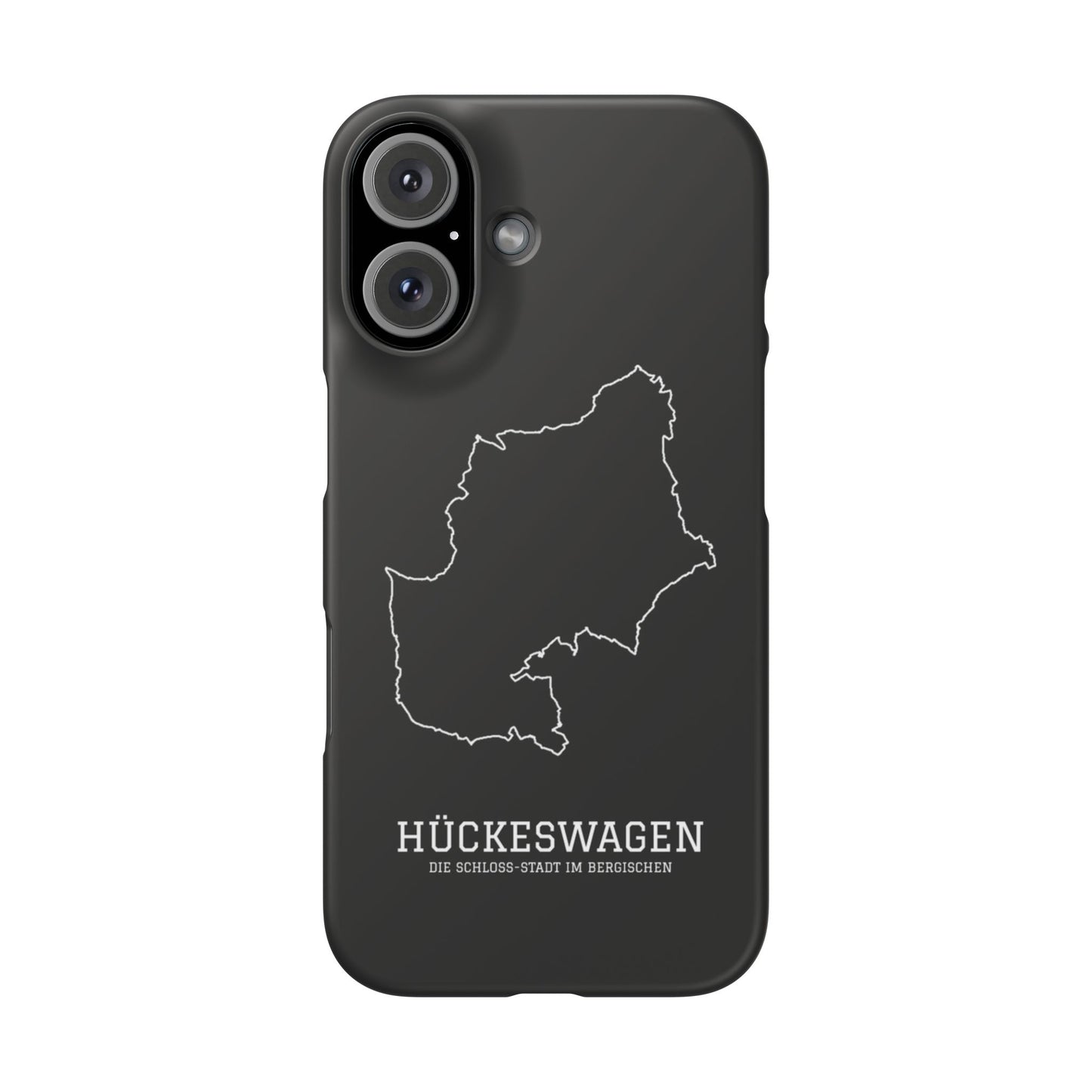 Robuste Premium Handyhülle Stadtumriss Hückeswagen Schwarz