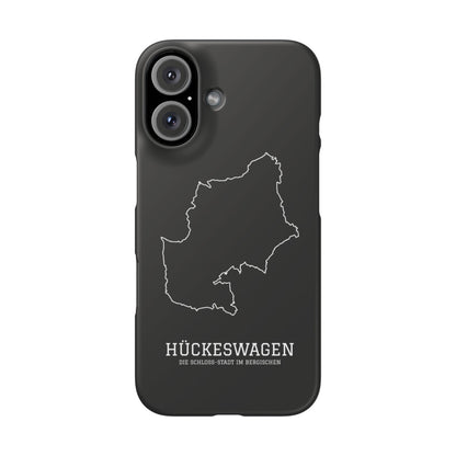 Robuste Premium Handyhülle Stadtumriss Hückeswagen Schwarz