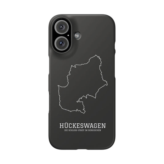 Robuste Premium Handyhülle Stadtumriss Hückeswagen Schwarz