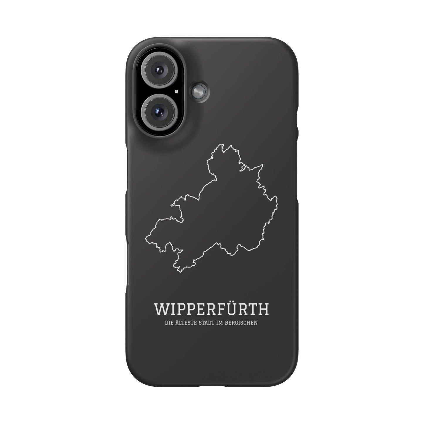 Robuste Premium Handyhülle Stadtumriss Wipperfürth Schwarz